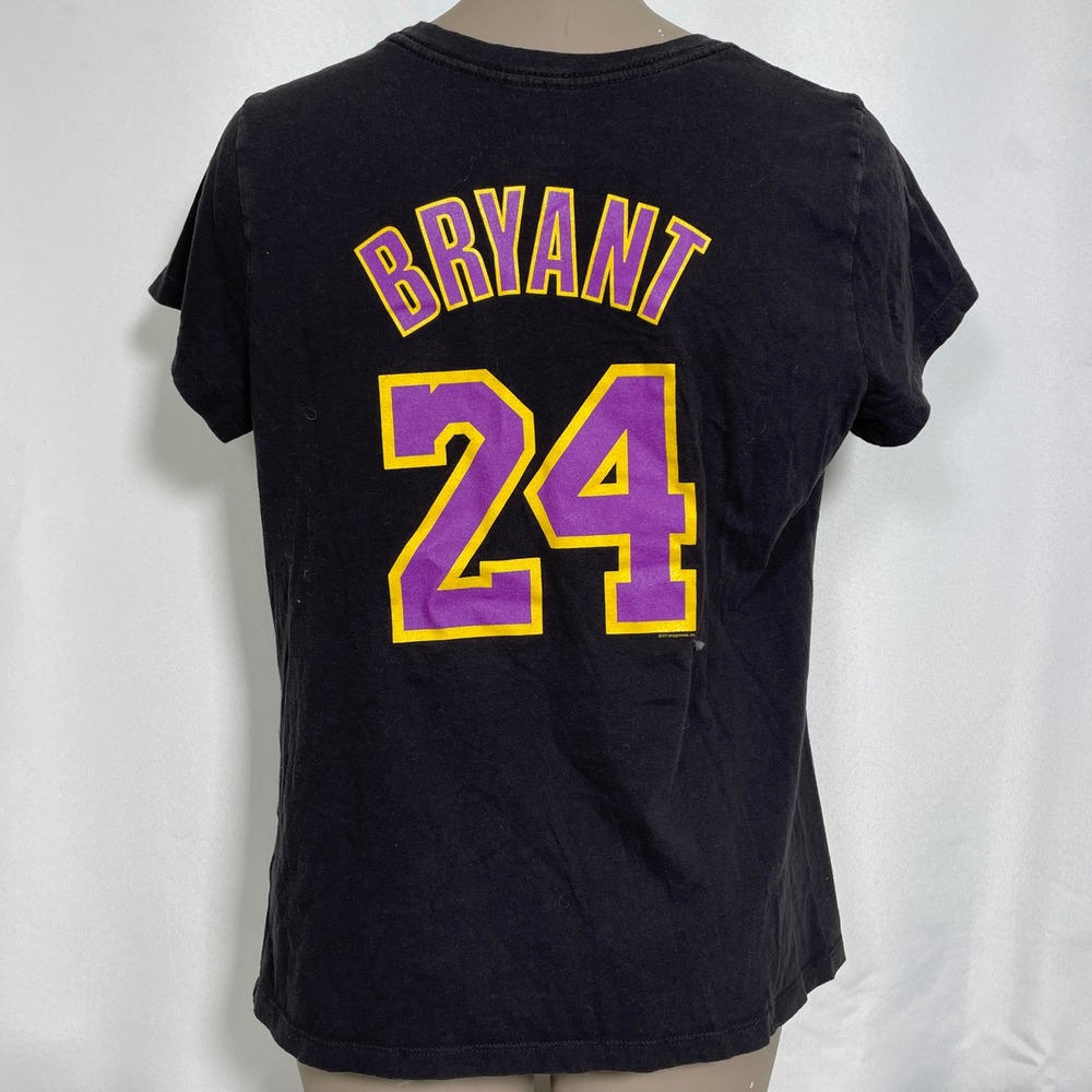 Kobe Bryant #24 Los Angeles Lakers NBA Majestic Black Jersey T-Shirt Women's XL